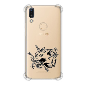 Casing HP serigala ilustrasi berbahaya hitam