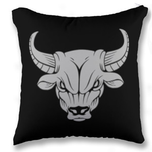 Bantal kepala banteng marah putih