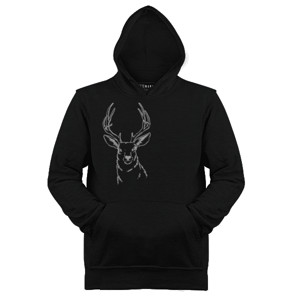 Jaket Hoodie Ilustrasi rusa yang digambar tangan putih