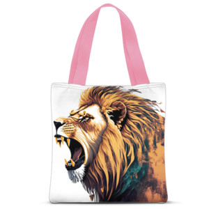 Tas Tote Fullprint Lion face - Singa alam liar 10