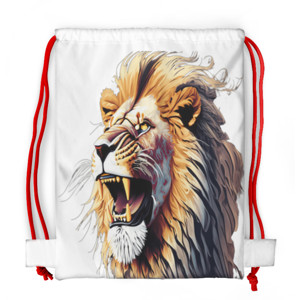 Tas Serut Fullprint Lion face - Singa alam liar 12